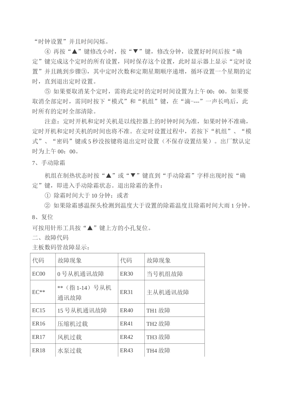 麦克维尔空调故障代码速查_第3页