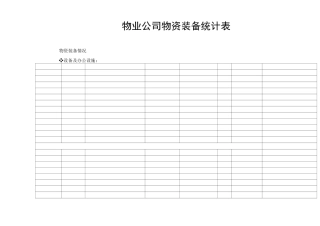 物业公司物资装备统计表