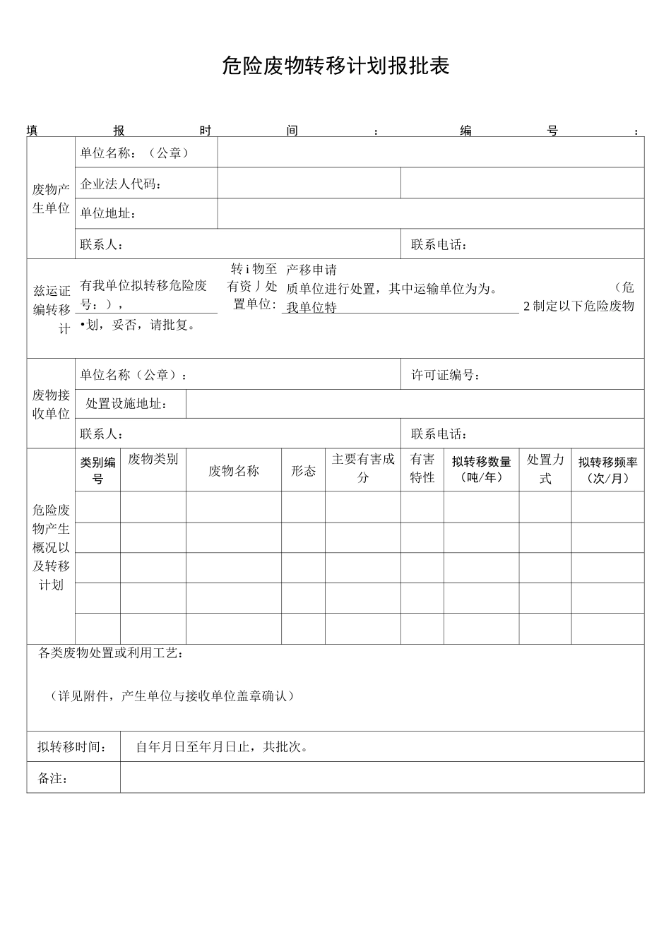 危险废物转移计划表_第2页