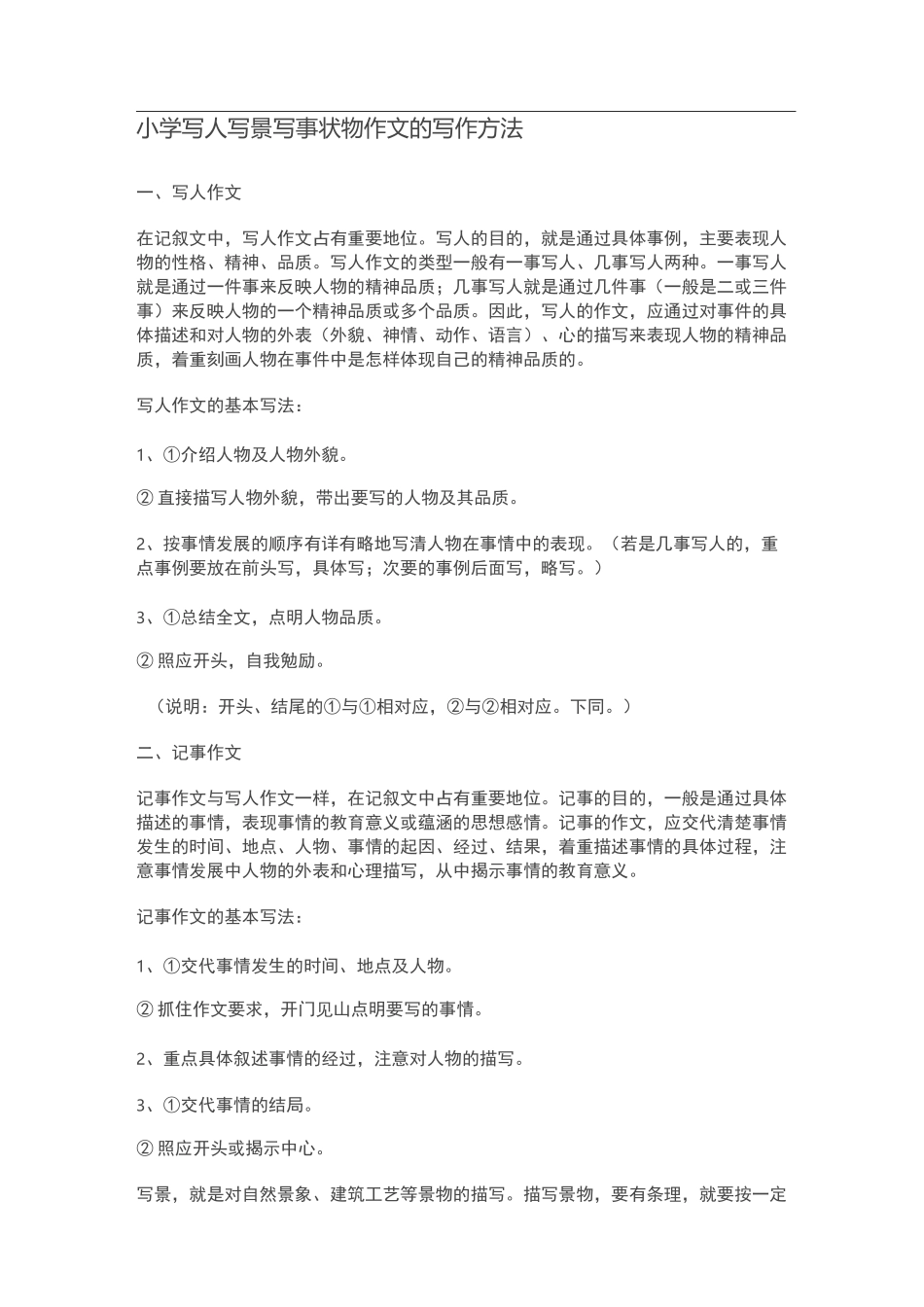写人写景写事状物作文的写作方法_第1页