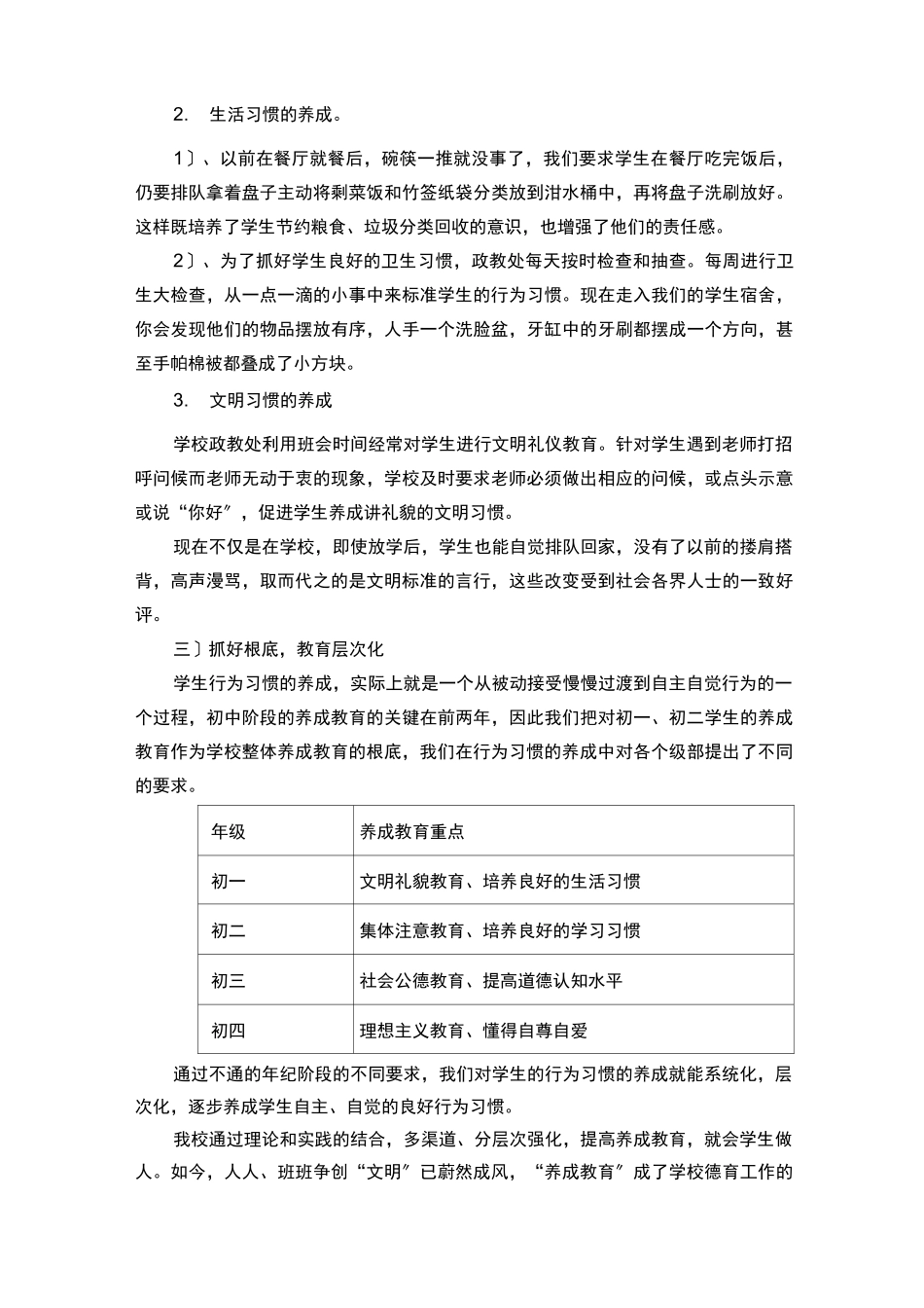初中生行为习惯养成教育阶段性总结_第3页
