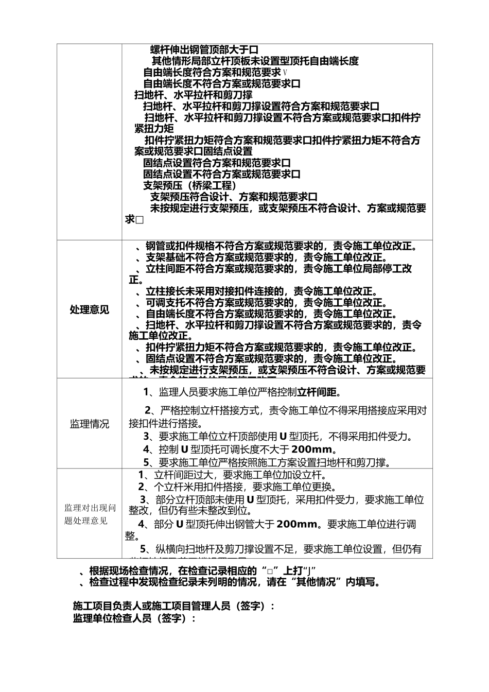 模板支撑平行检查记录_第2页
