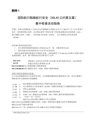 国际航行船舶航行安全SOLAS公约