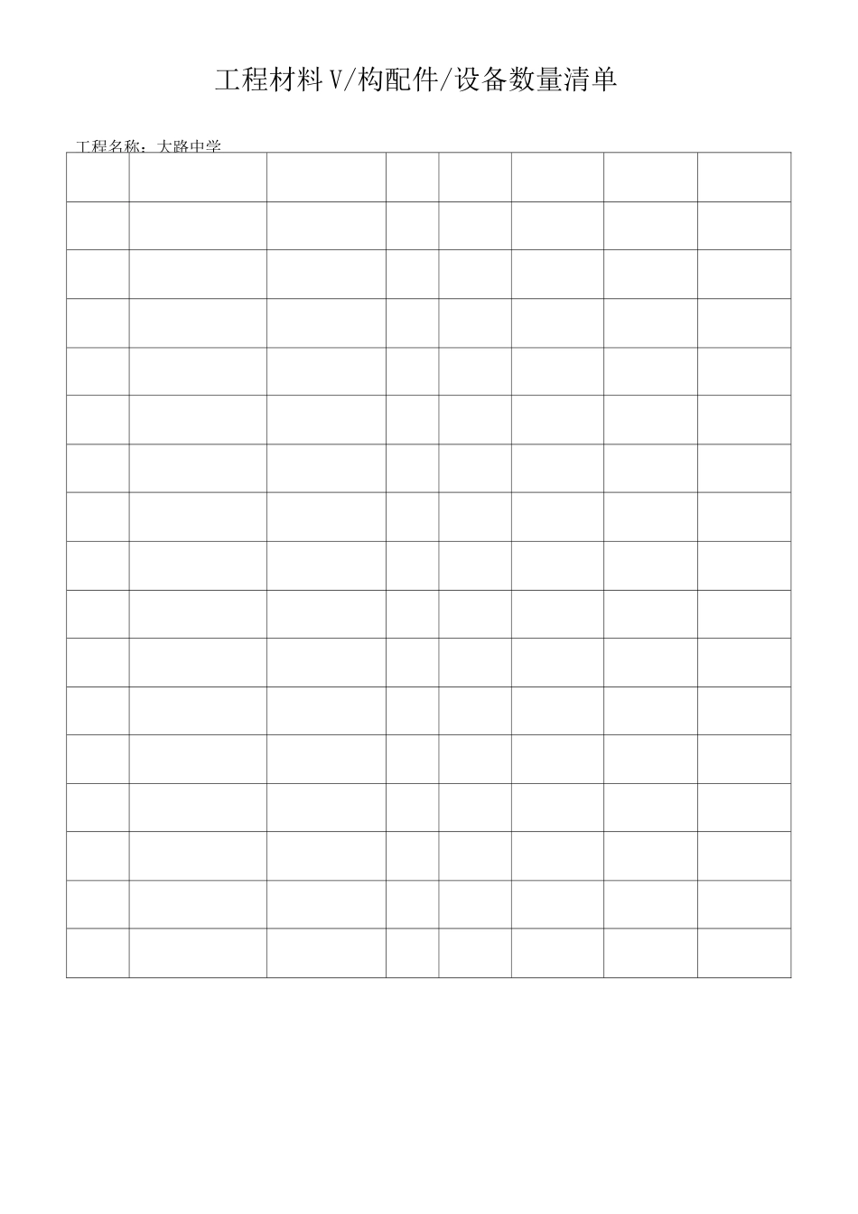 工程材料√／构配件／设备数量清单_第2页