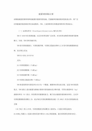 能量饲料国际计算