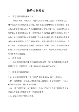 项目防洪应急预案