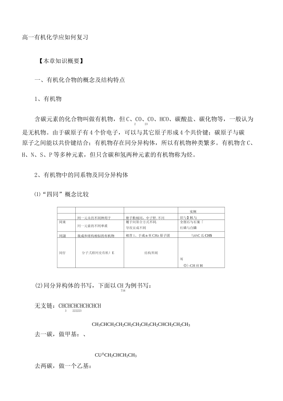 高一有机化学知识点完整版_第2页