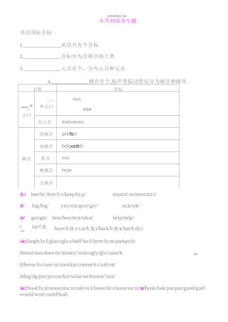 小升初英语语音专题