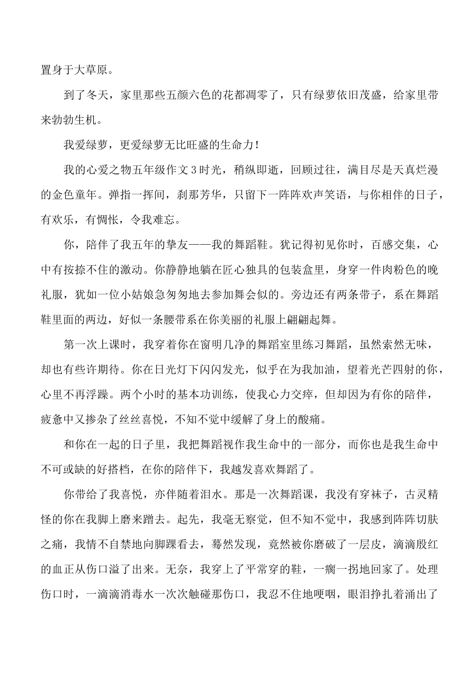我的心爱之物五年级作文_第3页