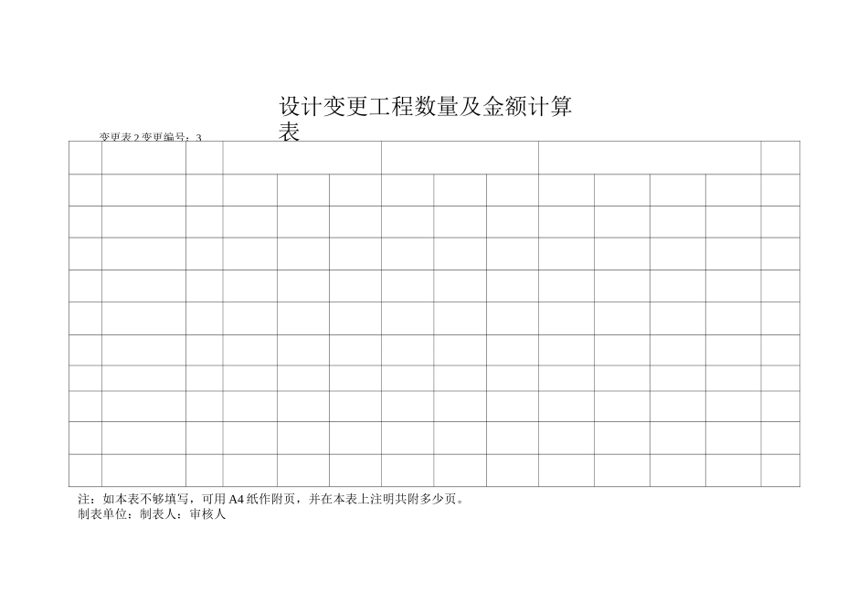 设计变更工程数量及金额计算表_第2页