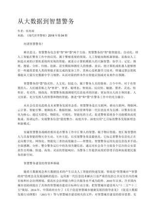 从大数据到智慧警务