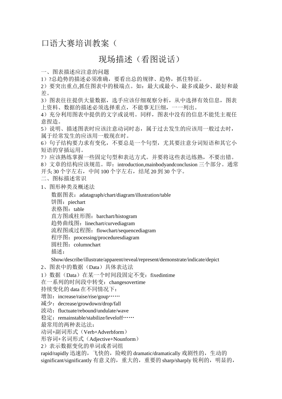 口语大赛图表描述_第1页