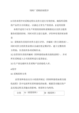饲料厂采购控制程序