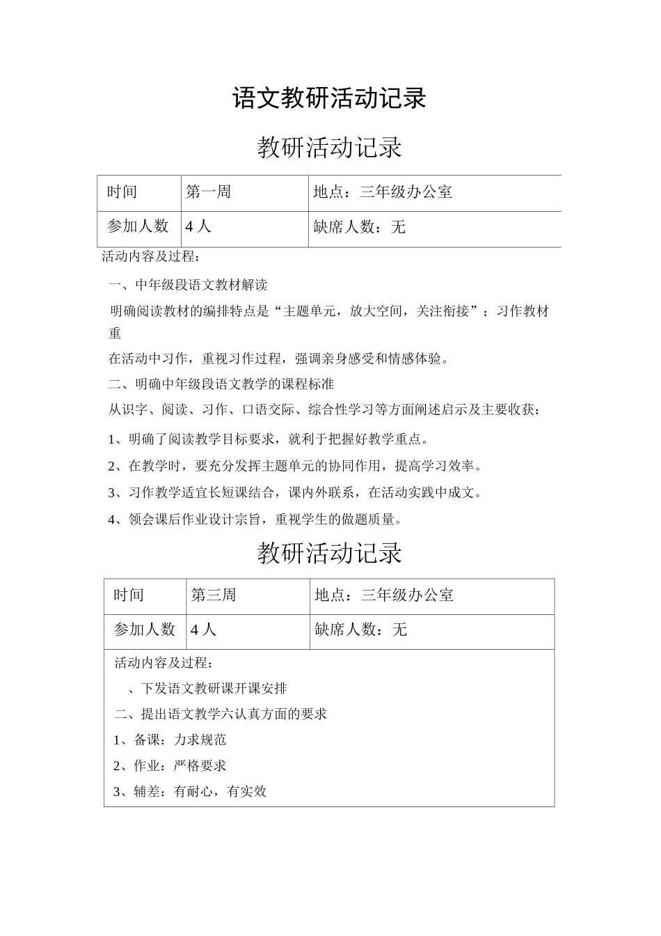 语文教研活动记录_第1页