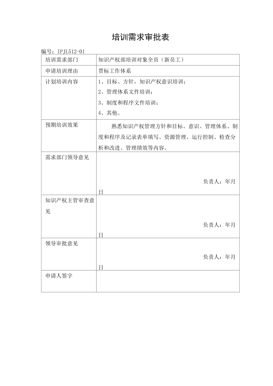 培训需求审批表_第1页