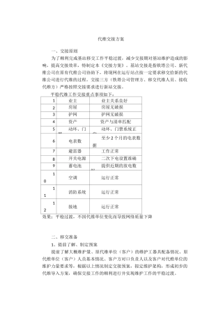 代维交接方案