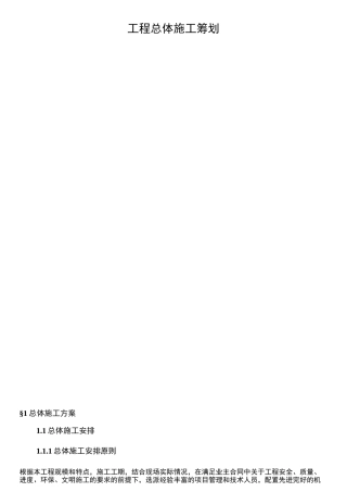 工程施工总体筹划