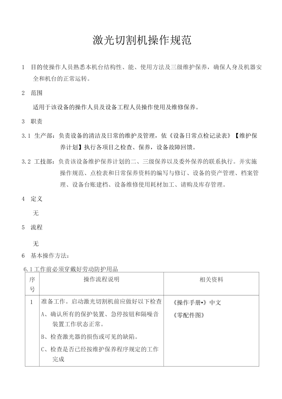 激光切割机操作规范_第1页