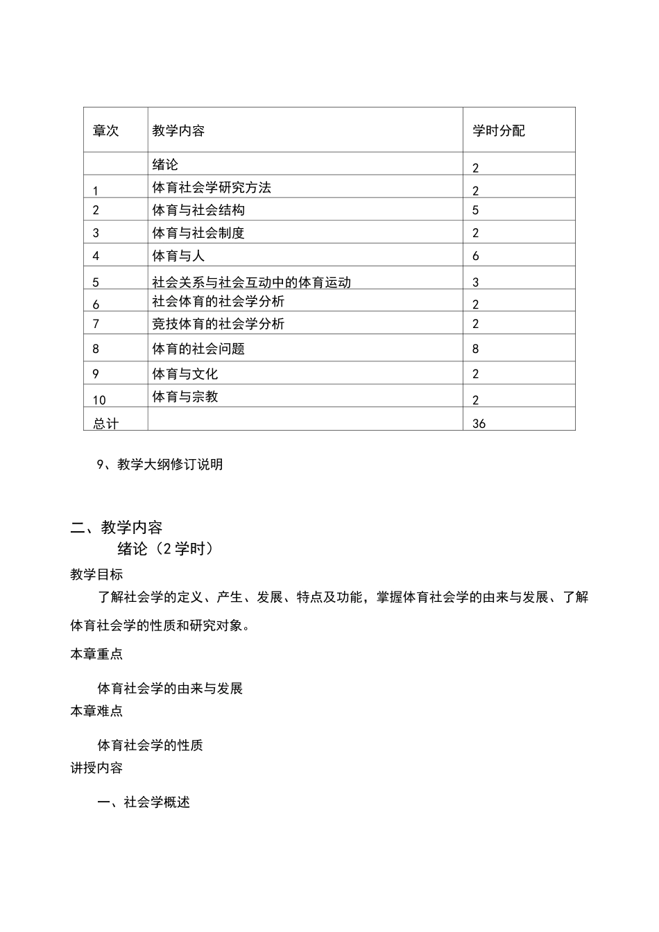 体育社会学课程教学大纲_第3页