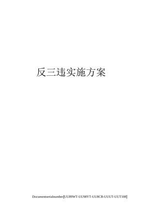 反三违实施方案