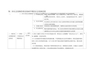 第二章社会保障的理论基础早期的社会保障思想
