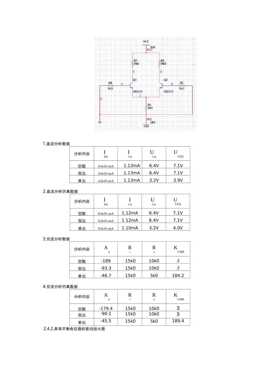 差动放大器实验报告_第2页