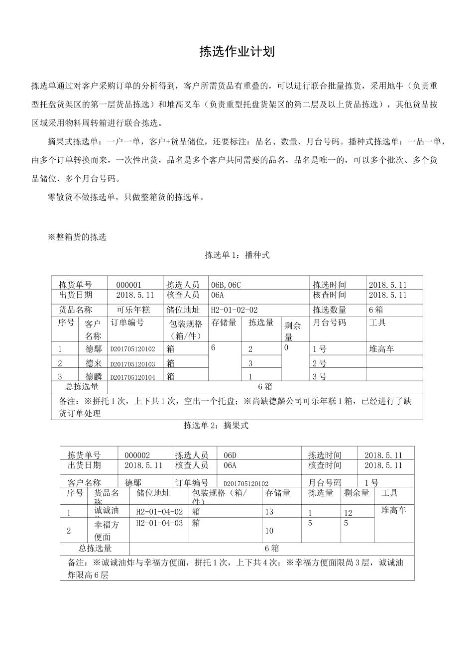 拣选作业计划_第1页