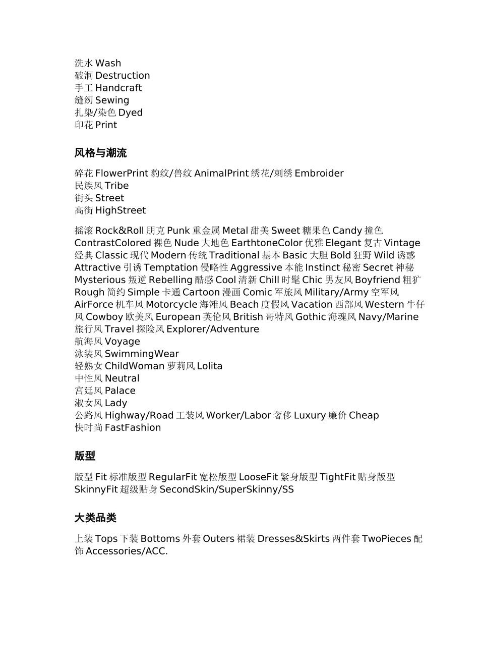 时装行业词汇服装设计面辅料世界知名服装品牌_第2页