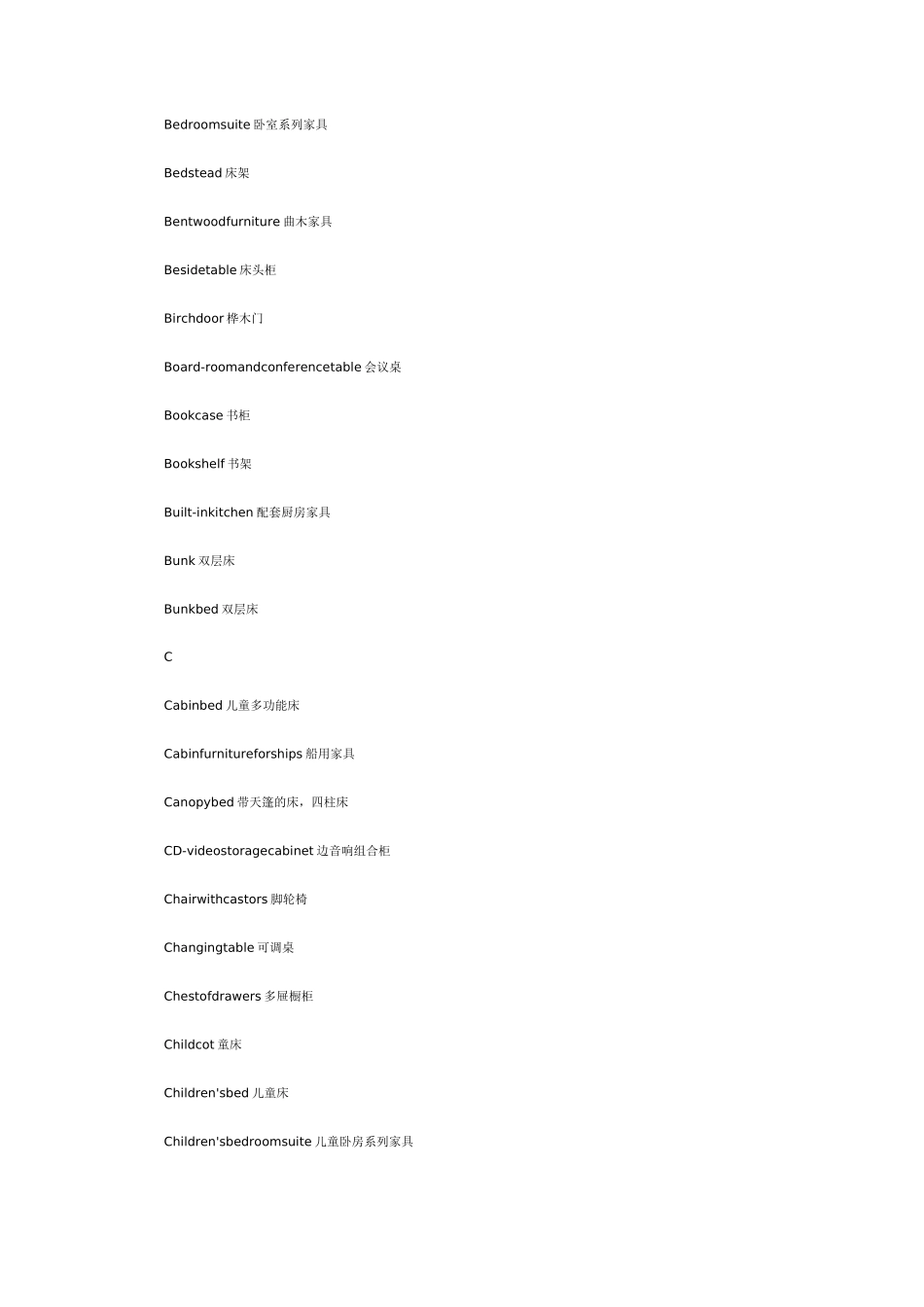 家具及相关术语定义中英文对照汇总_第2页