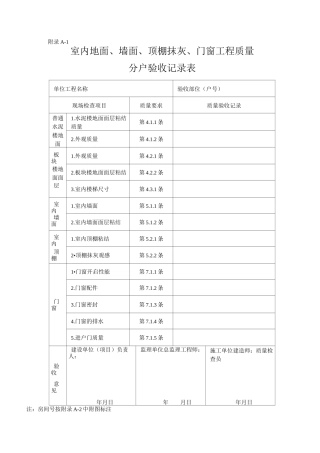 分户验收表格