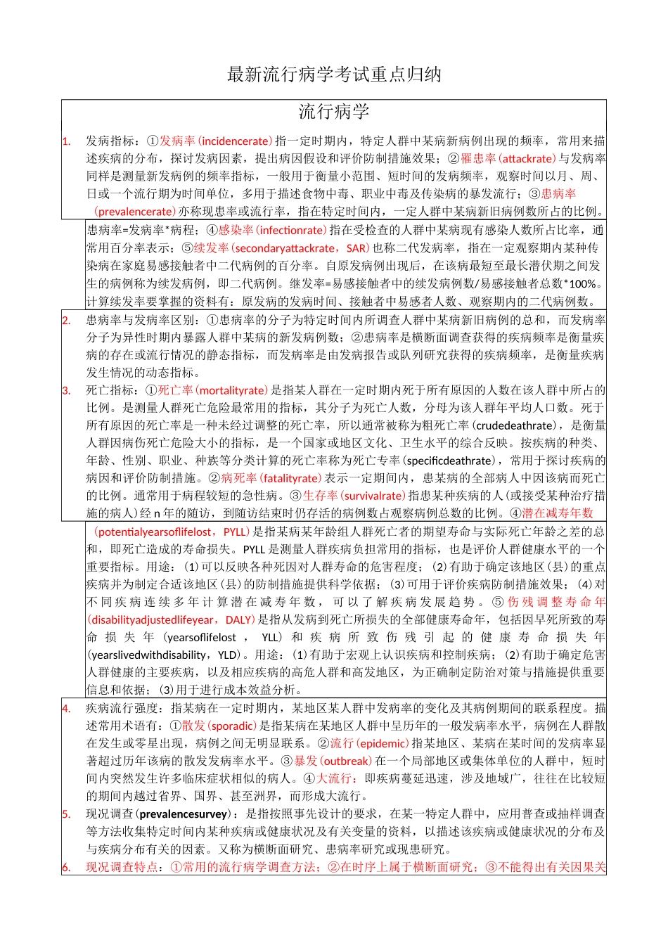 最新流行病学考试重点归纳_第1页