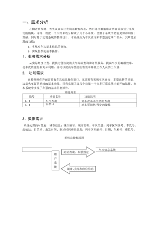 数据库课程设计报告火车订票系统