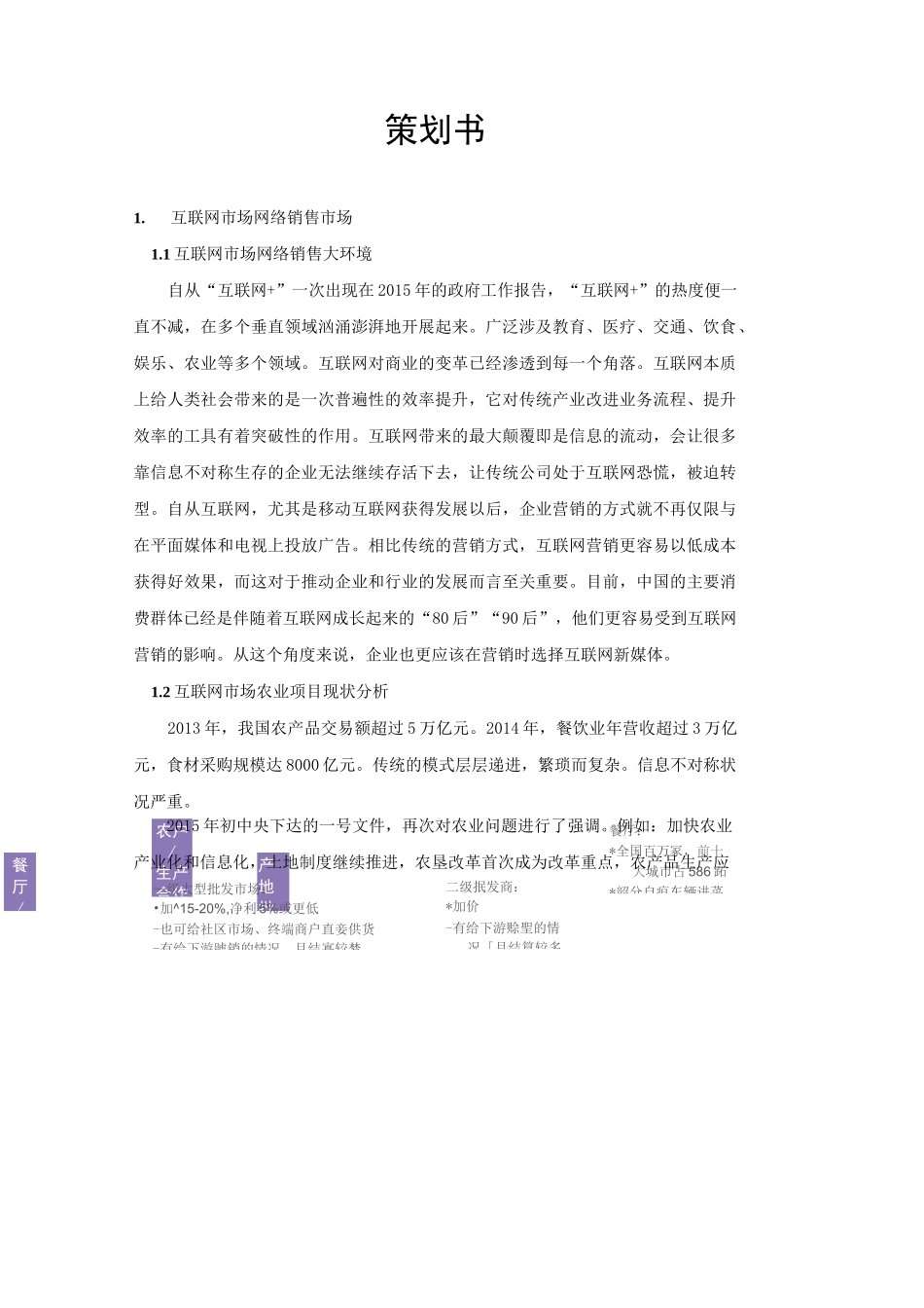 互联网 农业营销策划书_第1页