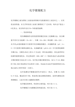 化学镀镍配方