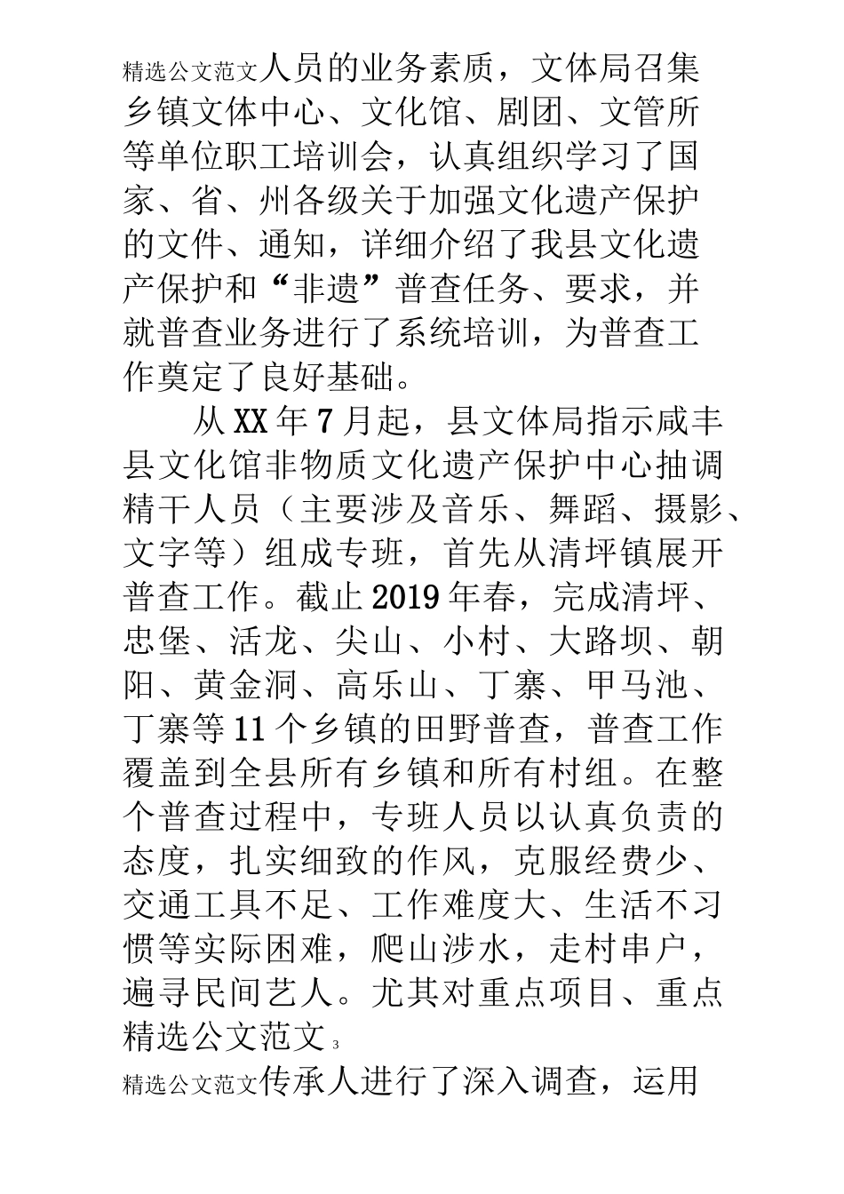 非物质文化遗产保护传承工作情况汇报_第3页
