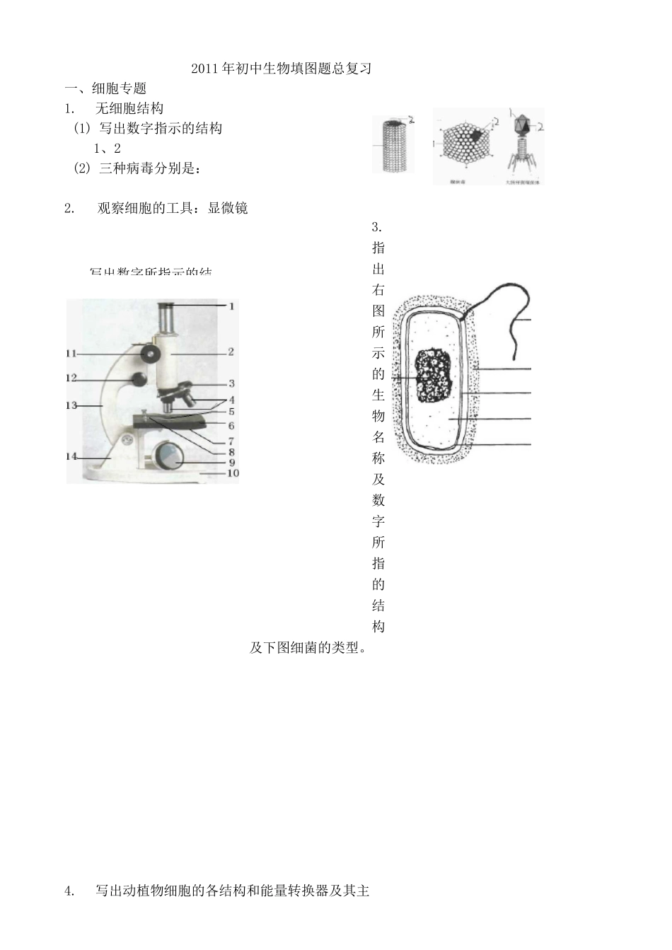 初中生物复习资料填图_第1页