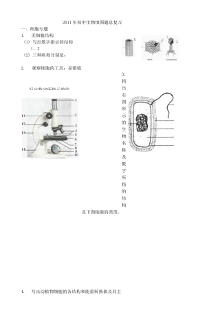 初中生物复习资料填图