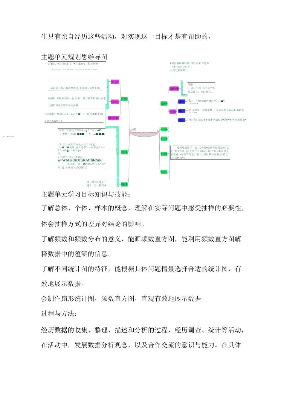初中数学《数据的收集与整理》单元教学设计以及思维导图_第2页