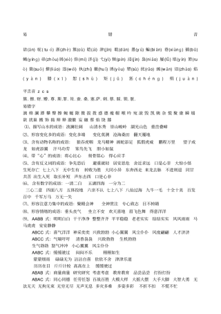 四年级语文下知识点总结归纳完整一