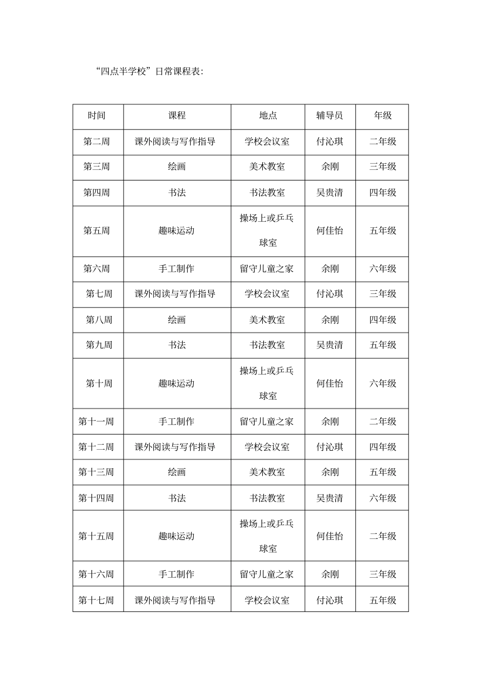四点半课堂方案_第2页