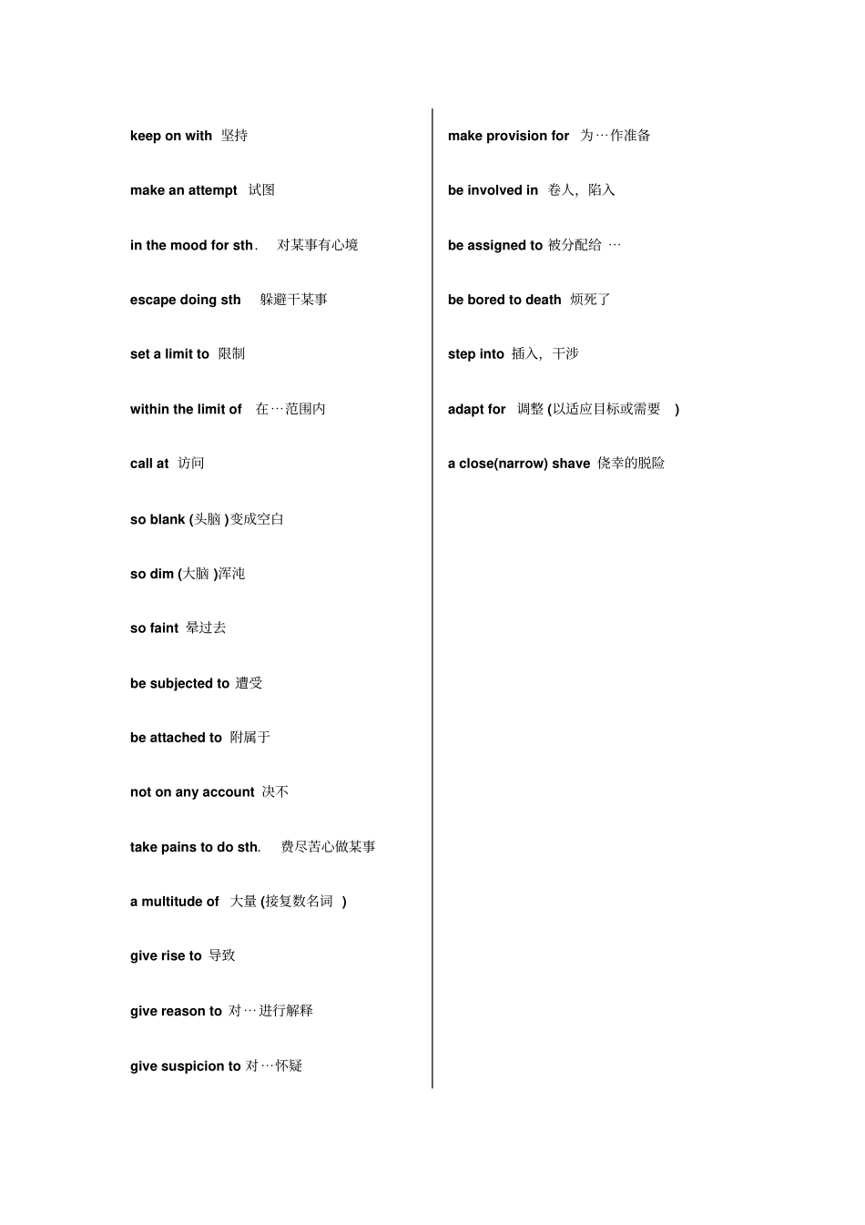 四级核心词组汇编_第3页