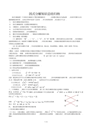 因式分解归纳总结