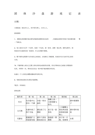团体心沙盘活动记录