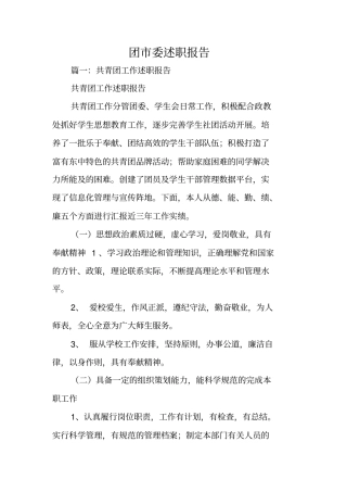 团委述职报告
