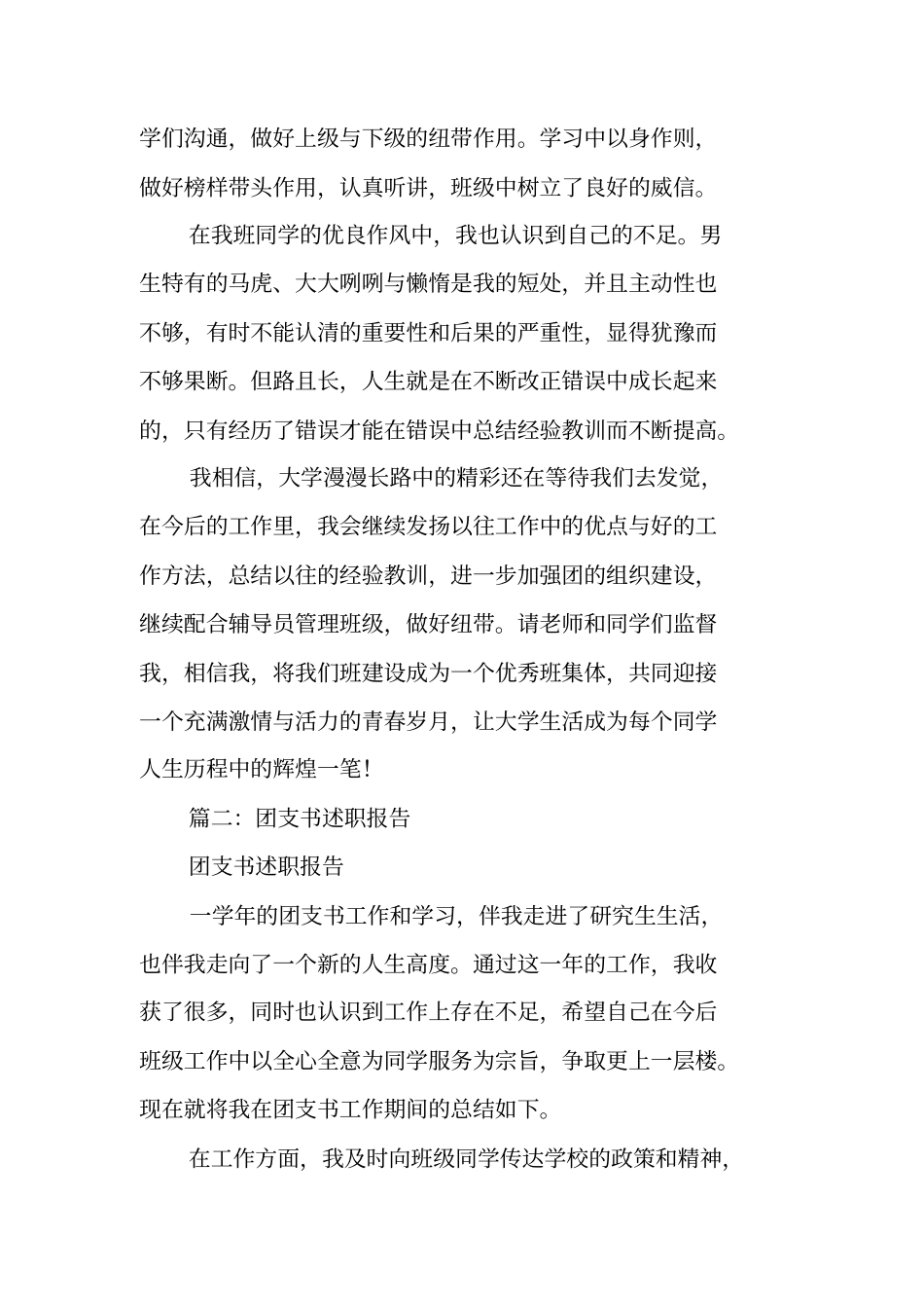 团支书述职报告_第2页