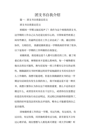 团支书自我介绍