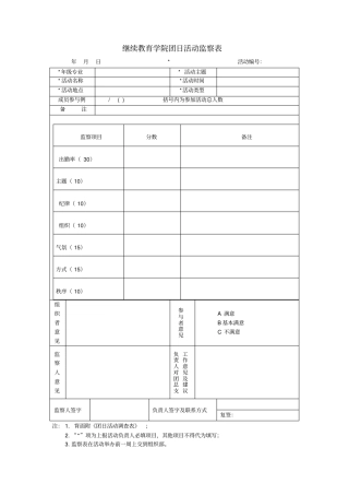 团日活动监察表