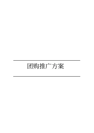 团购推广方案