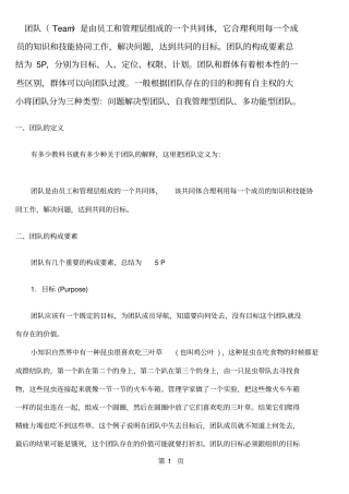 团队与团队精神共14文档