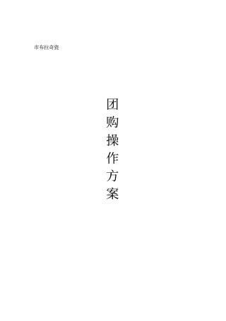 团购操作方案精